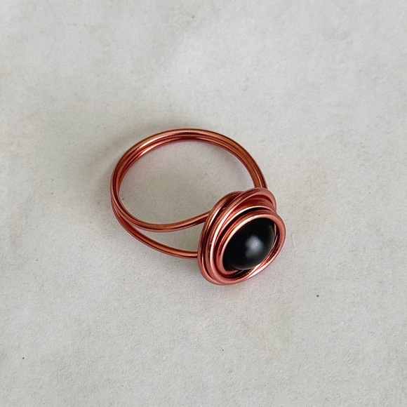 5 For $25💫Alternative Black Ball Coiled Ring - Picture 6 of 7